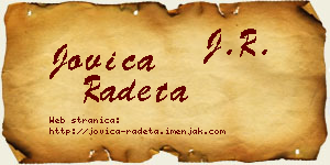 Jovica Radeta vizit kartica